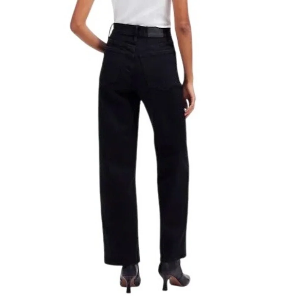 Madewell Womens Perfect Vintage Wide-Leg Jeans Black Wash Denim Raw Hem Size 31 - Picture 2 of 13